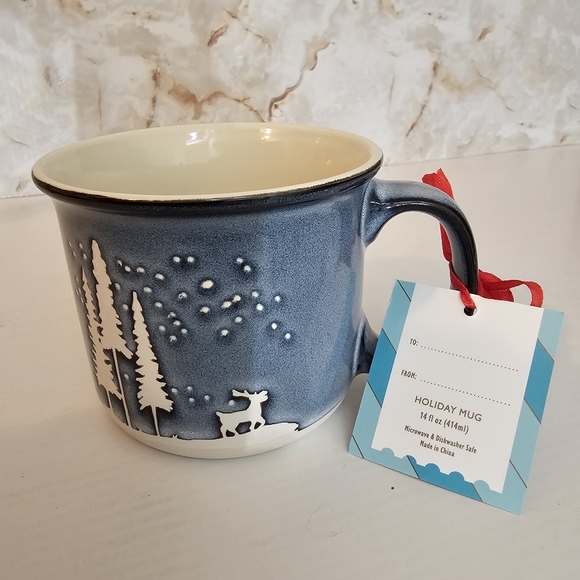 Global Design Forest Reindeer Holiday Coffee Mug Cup - Picture 5 of 11